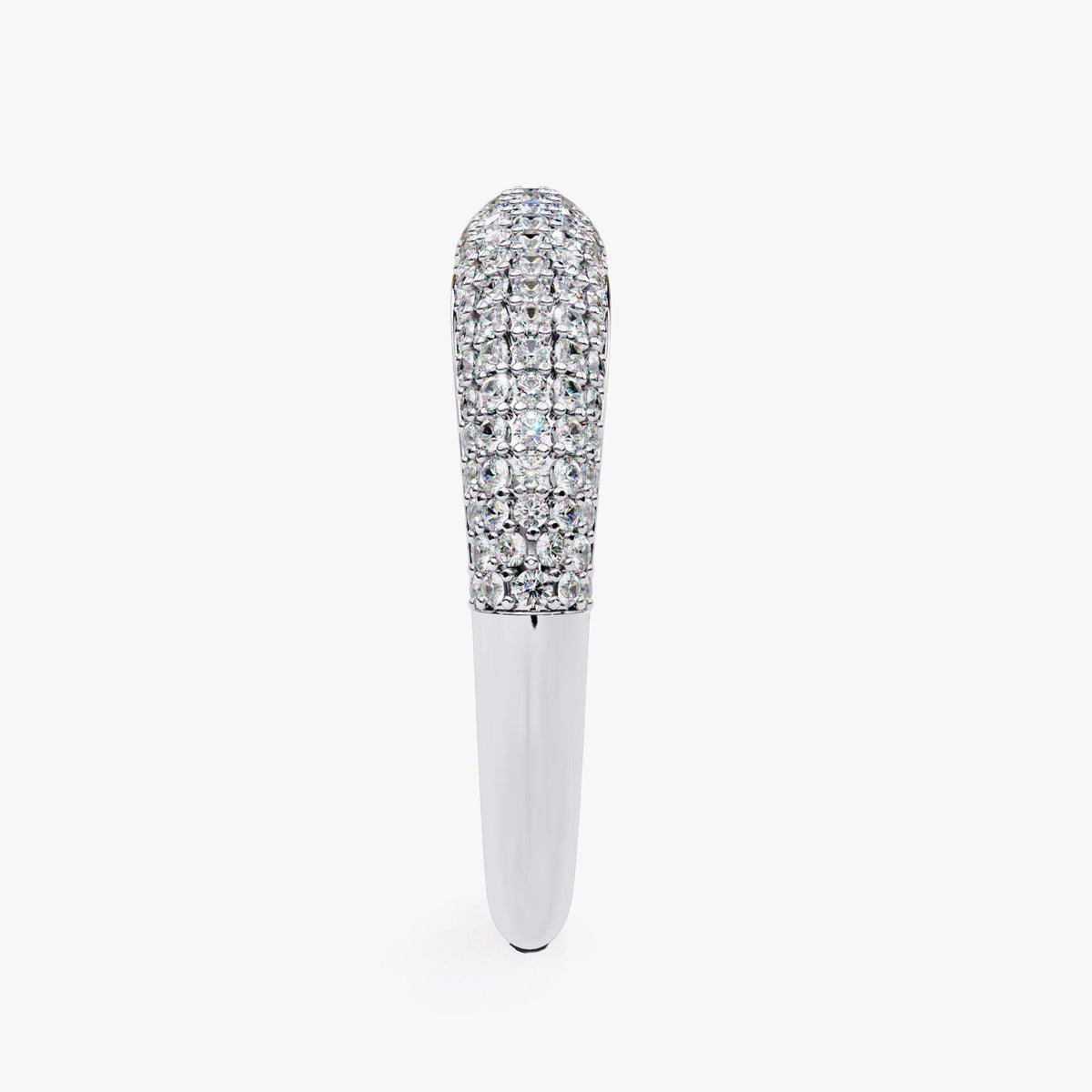 14K Gold Round Natural Diamond Pave Dome Ring, 0.50 CTW