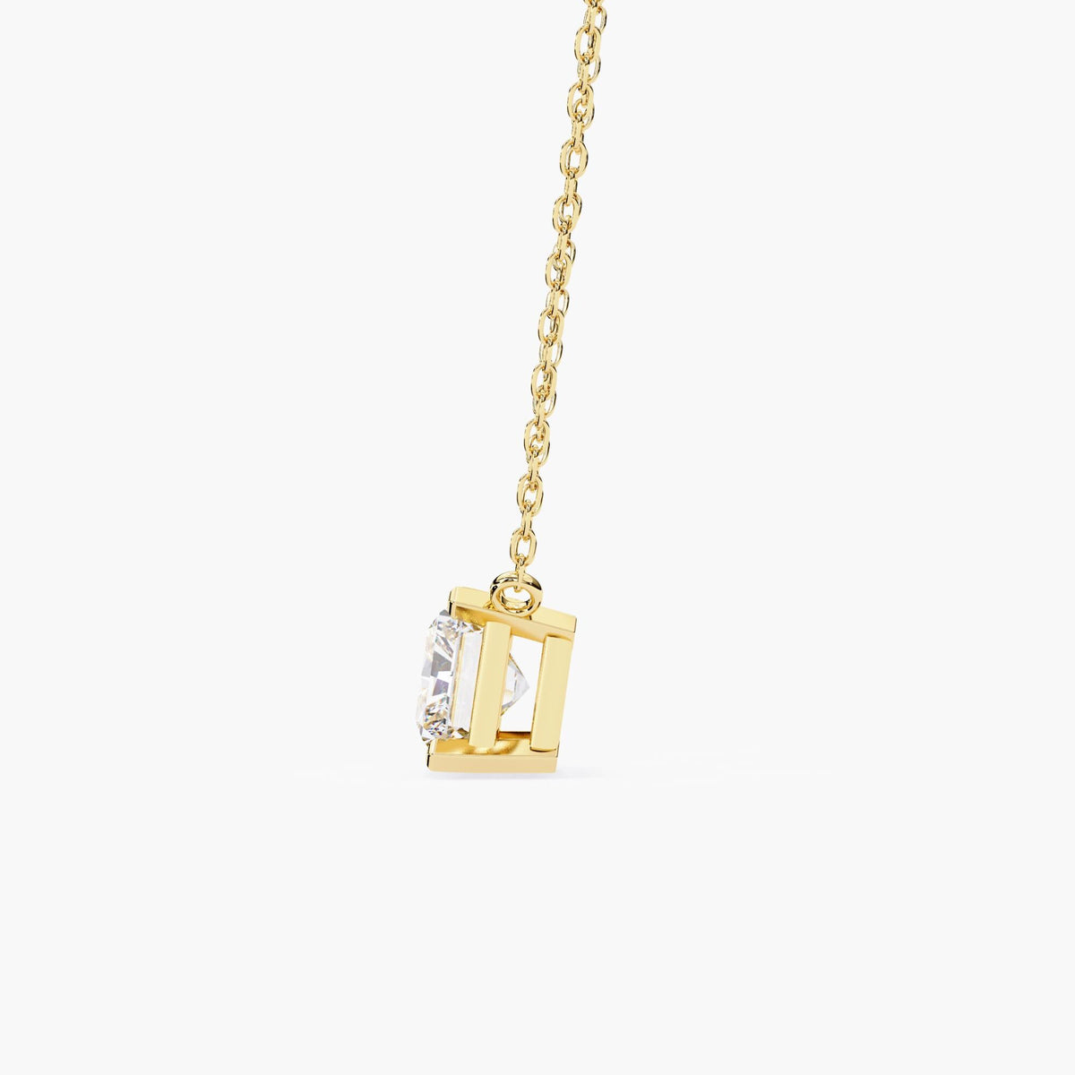 Solitaire Diamond Necklace Radiant Cut Diamond 1ct in 14k Gold Minimalist Necklace Layering Necklace Lab Grown Diamond Mom Girlfriend Gift