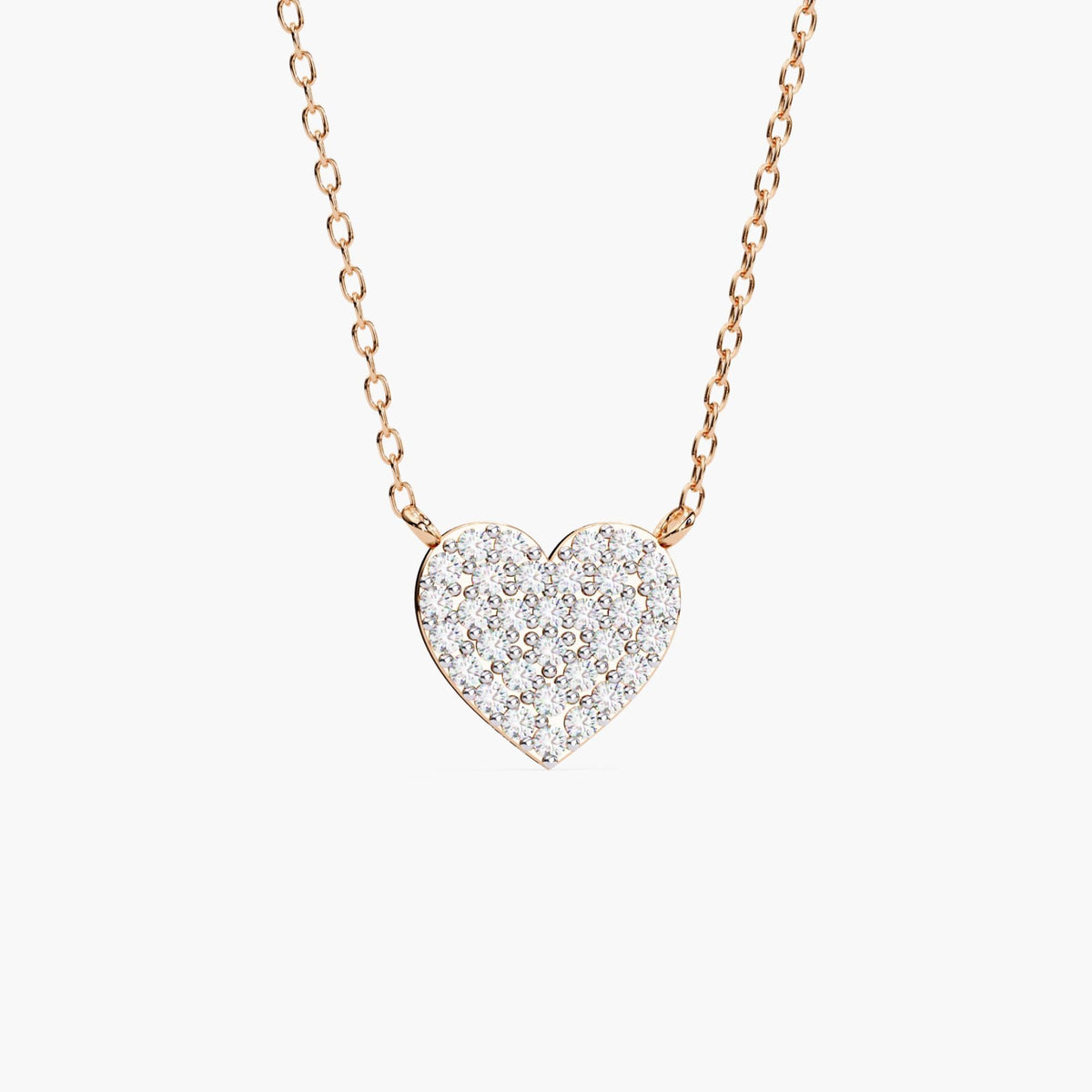 0.20 Ct Lab Grown Diamond Heart Pendant Necklace, 14k Gold White Yellow Rose Gold Heart Pendant, Girlfriend Anniversary Gift, Christmas Gift