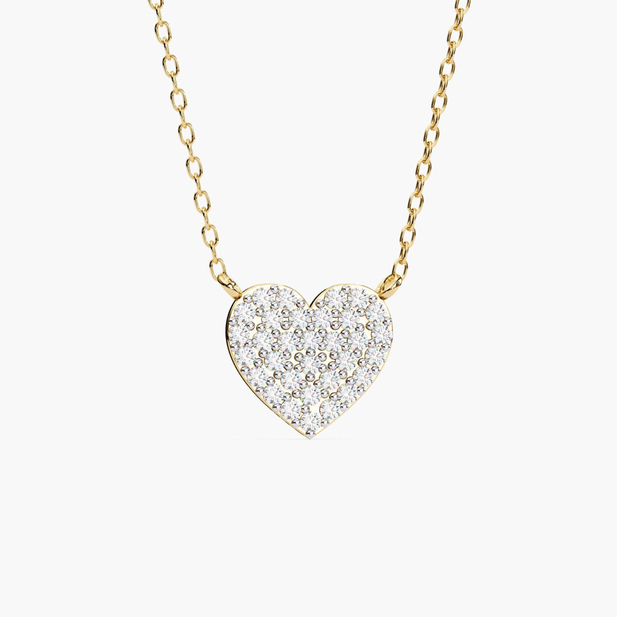 0.20 Ct Lab Grown Diamond Heart Pendant Necklace, 14k Gold White Yellow Rose Gold Heart Pendant, Girlfriend Anniversary Gift, Christmas Gift