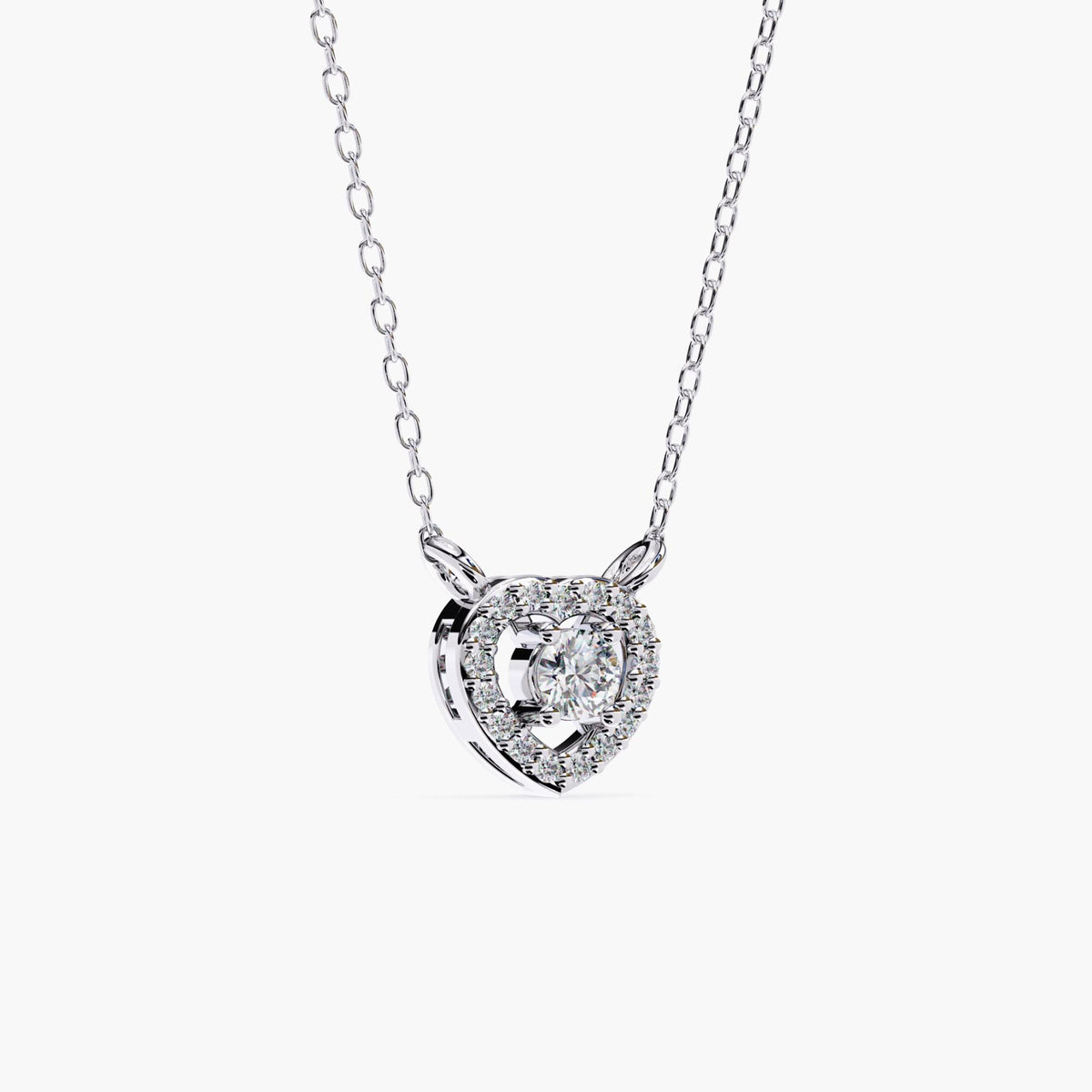 Diamond Heart Pendant Necklace, 14k Gold Dainty Open Heart Pendant, Heart Shaped Love Necklace, Last Minute Gift for Her, Anniversary Gift