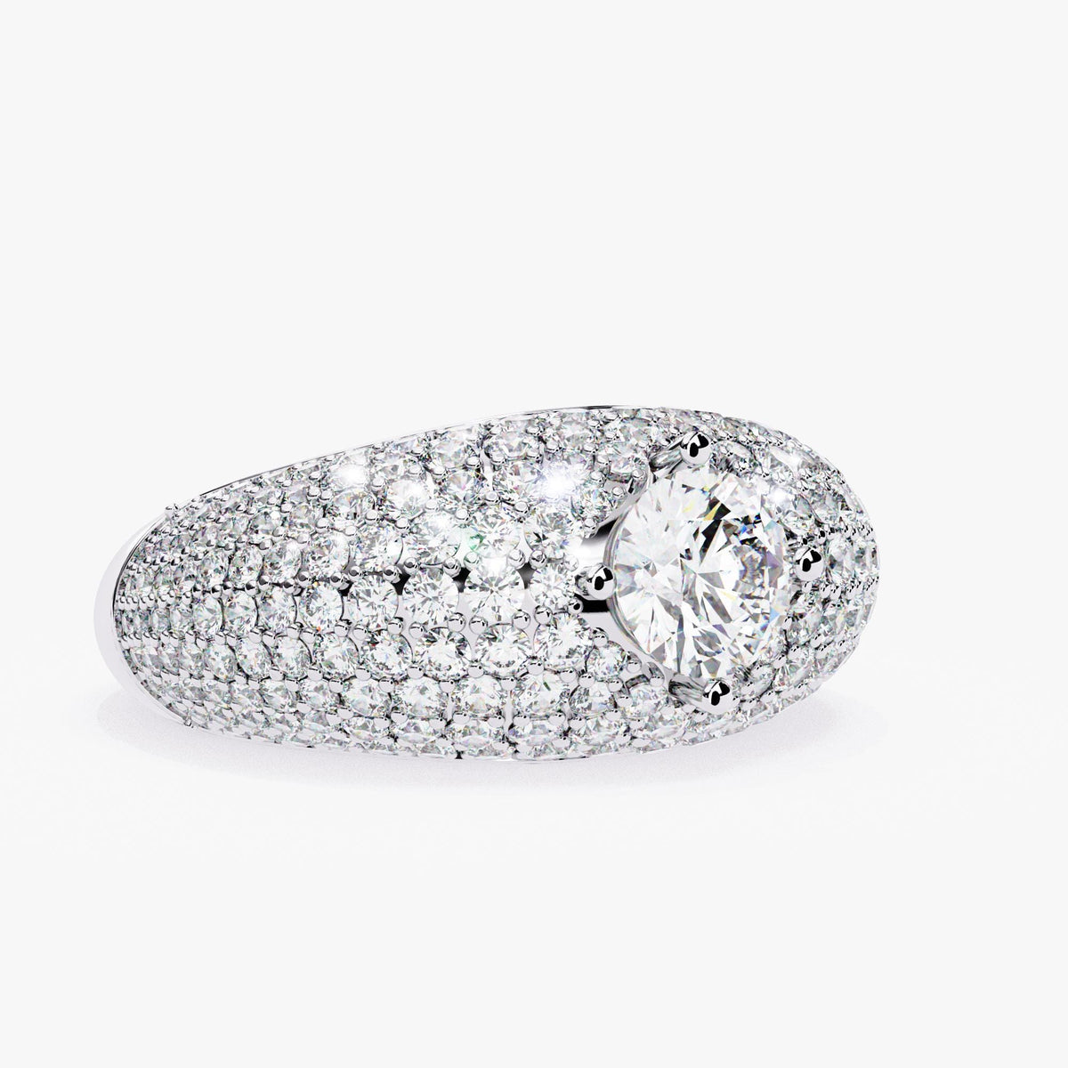 14k Gold Micro Pave Lab Grown Diamond Dome Ring (2.95 ctw)