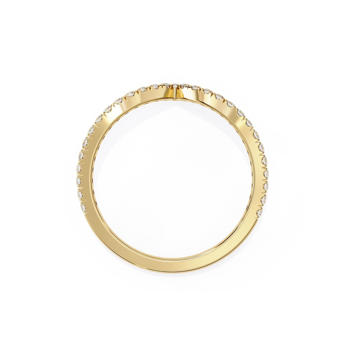 V Shaped Lab Grown Diamond Ring Enhancer, 14k Gold Nesting Crown Ring, Chevron Tiara Ring, Curved Wedding Band Ring Stacker, Contour Ring