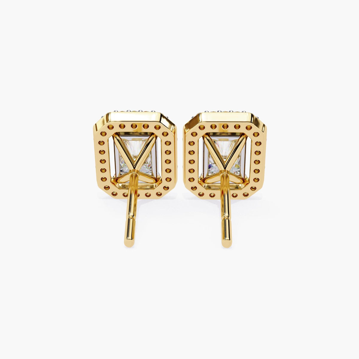 Baguette Round Cut Cluster Lab Grown Diamond Stud Earrings, Elegant 14k Gold Diamond Earrings for Women, Perfect Gift for Her, Grandma Studs