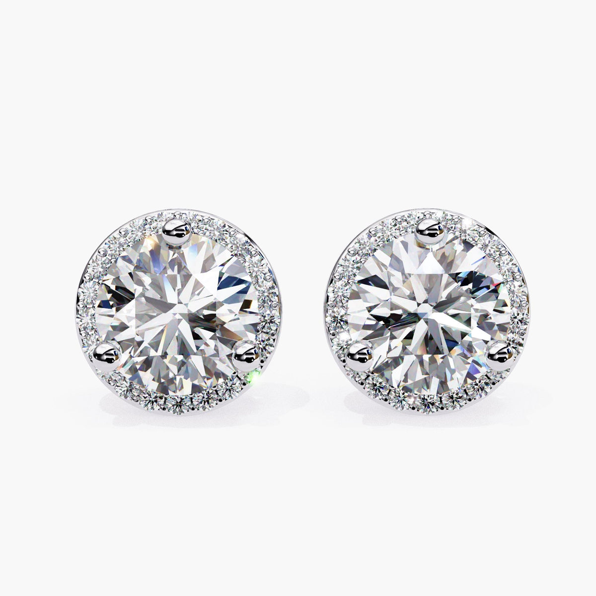 Round Cut Cluster Lab Grown Diamond Stud Earrings, Elegant 14k Gold Diamond Earrings for Women, Perfect Gift for Her, Circle Diamond Studs