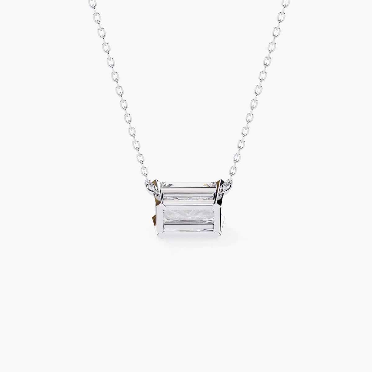 Solitaire Diamond Necklace Radiant Cut Diamond 1ct in 14k Gold Minimalist Necklace Layering Necklace Lab Grown Diamond Mom Girlfriend Gift