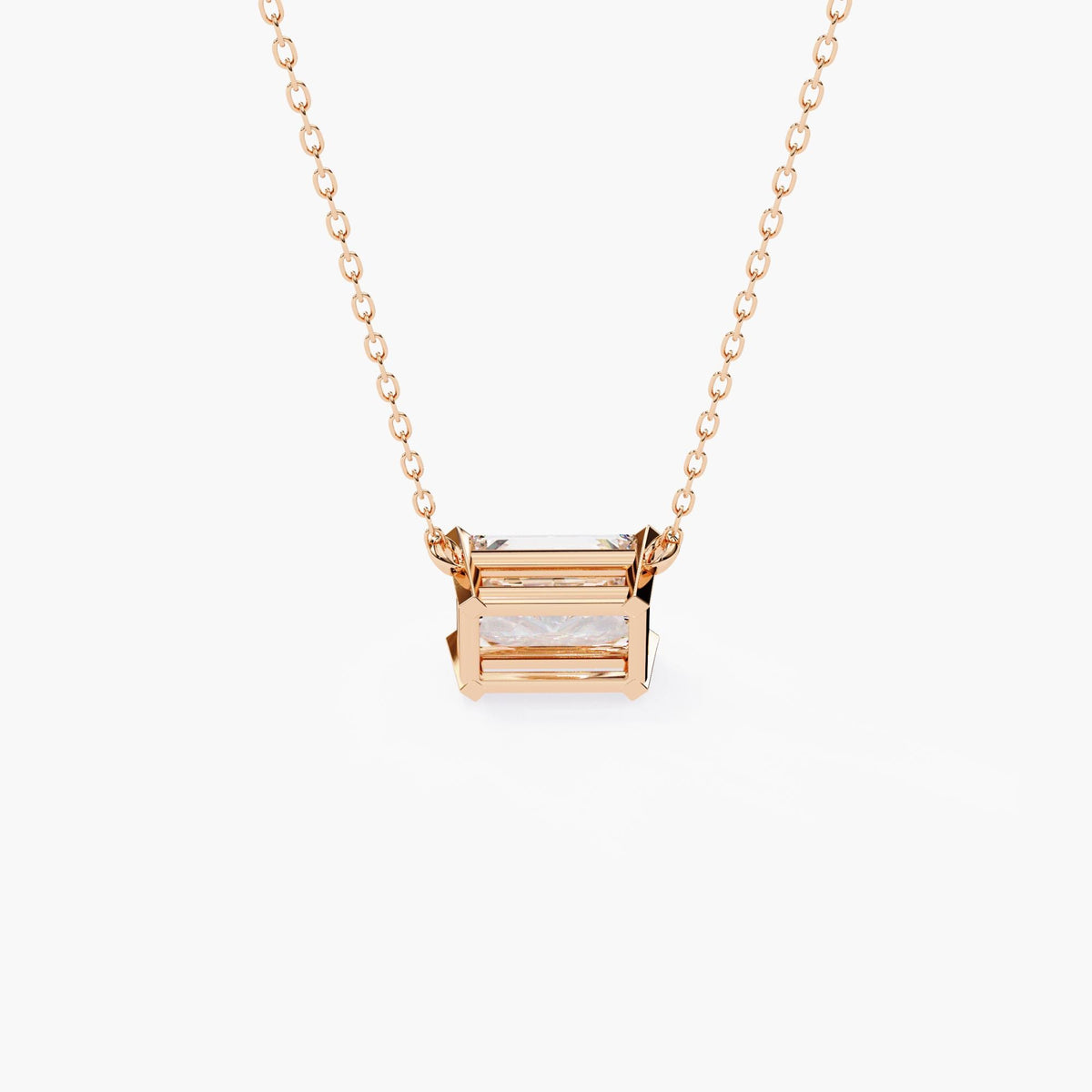 Solitaire Diamond Necklace Radiant Cut Diamond 1ct in 14k Gold Minimalist Necklace Layering Necklace Lab Grown Diamond Mom Girlfriend Gift