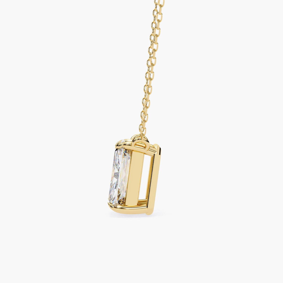 Solitaire Emerald Lab Grown Diamond Necklace Pendant Necklace, 14k Gold Minimalist Anniversary Pendant,Solid Gold Necklace, Bridal Jewelry