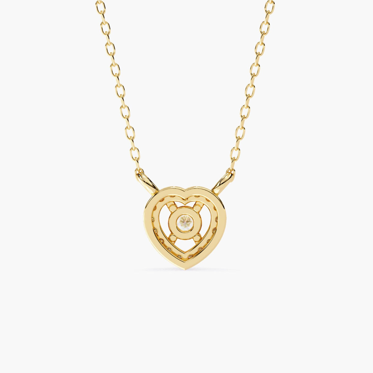 Diamond Heart Pendant Necklace, 14k Gold Dainty Open Heart Pendant, Heart Shaped Love Necklace, Last Minute Gift for Her, Anniversary Gift