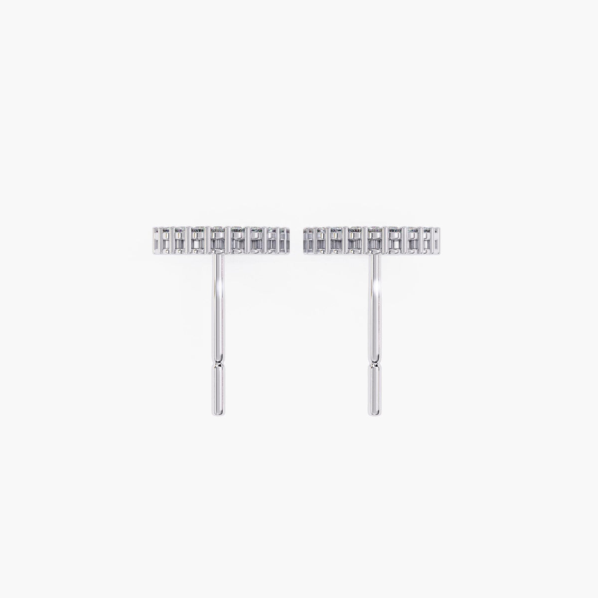 Stud post and pushback closure for the open circle earrings, shown in white gold.