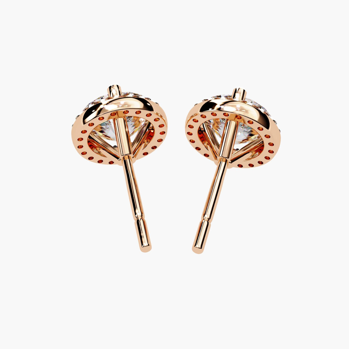 Round Cut Cluster Lab Grown Diamond Stud Earrings, Elegant 14k Gold Diamond Earrings for Women, Perfect Gift for Her, Circle Diamond Studs