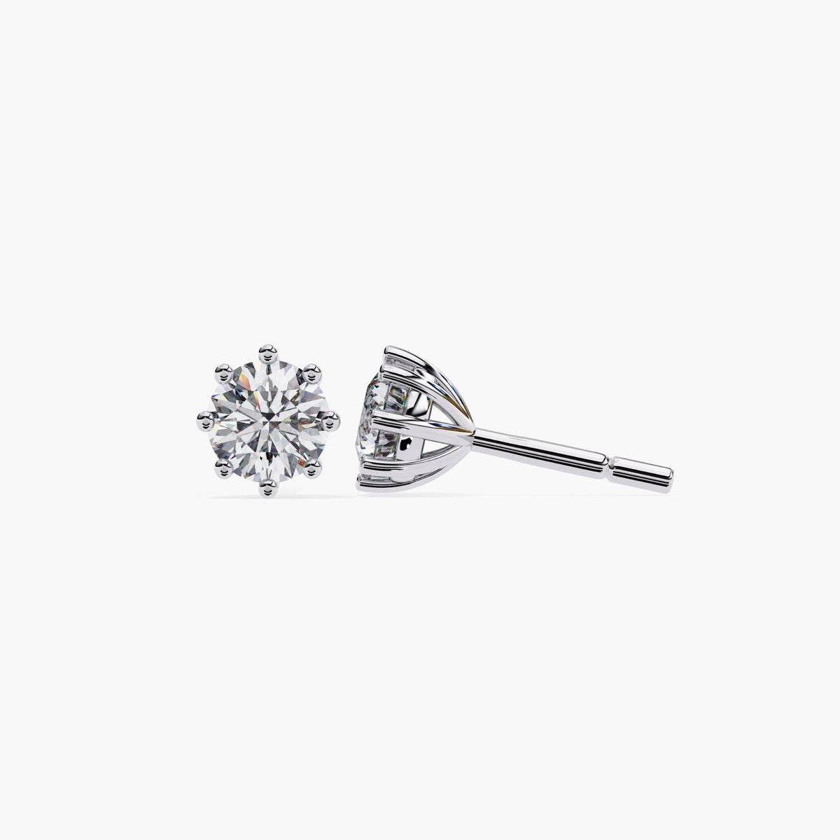 Dainty Solitaire Lab Grown Diamond Stud Earrings, 14k Minimalist Gold Studs, Simple Tiny Round Studs Prong Earrings, Bridal Wedding Jewelry