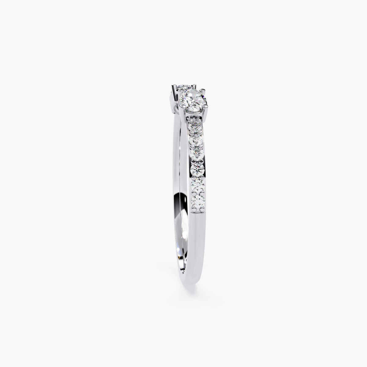 Oval Diamond Ring 14K Gold Stackable Band, Minimalist Diamond Jewelry, Dainty Fine Ring, Gold Ring for Everyday Wear, Lab Grown Diamond Band