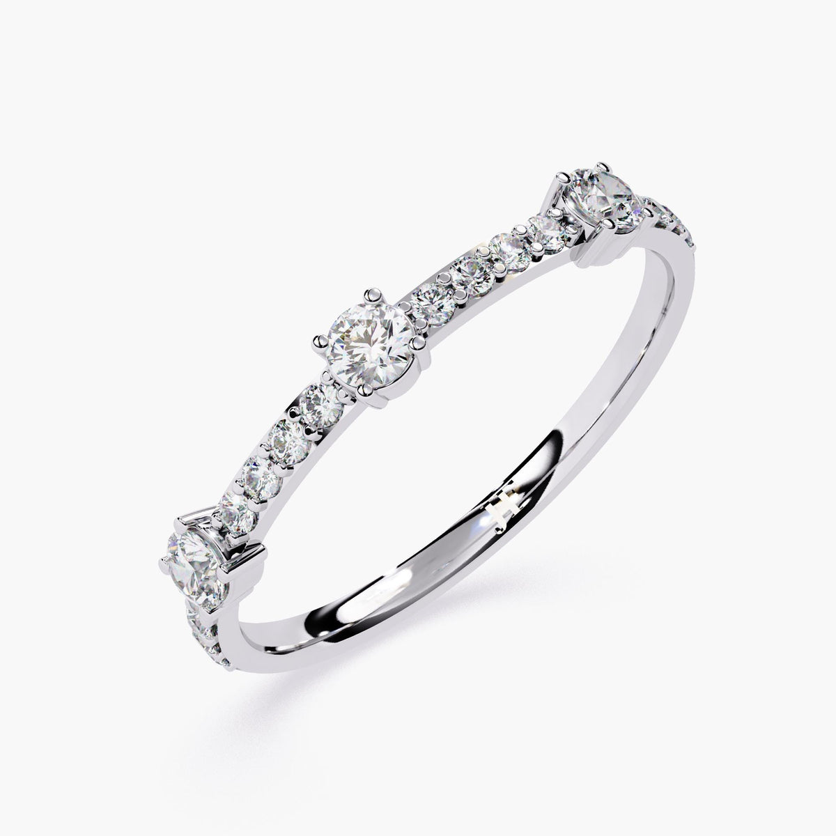 1.3mm Band Round Cut Lab Grown Diamond Ring, Gold Stacking Band, Delicate Diamond Jewelry, Minimalist Ring, Fine Everyday Diamond Band