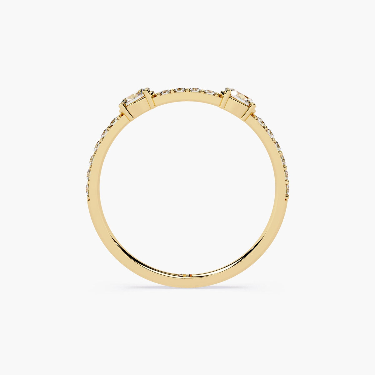 Oval Diamond Ring 14K Gold Stackable Band, Minimalist Diamond Jewelry, Dainty Fine Ring, Gold Ring for Everyday Wear, Lab Grown Diamond Band