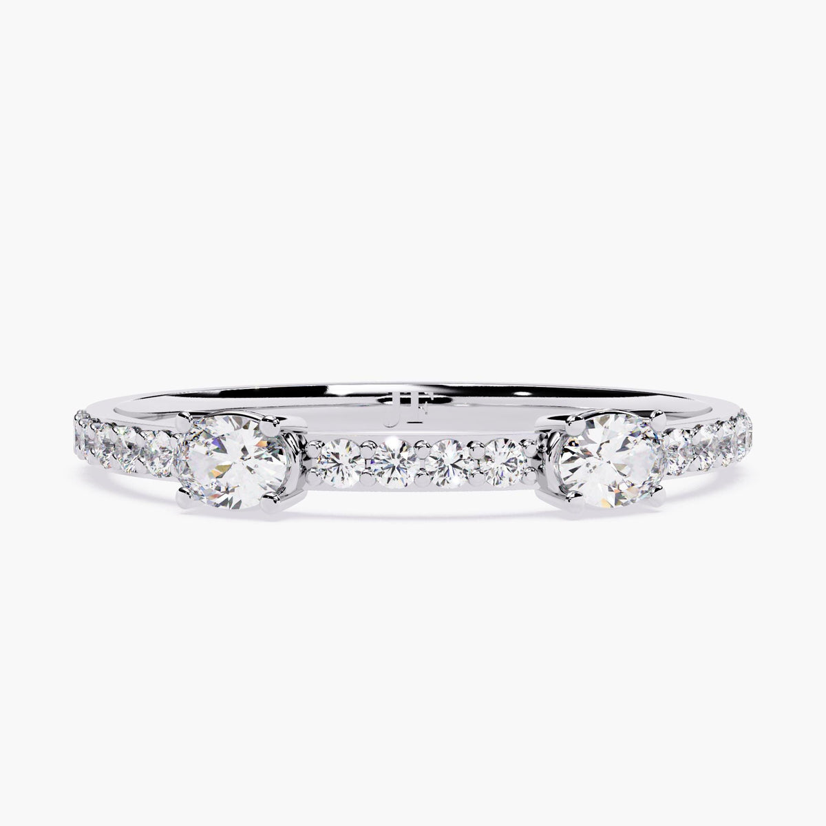 Oval Diamond Ring 14K Gold Stackable Band, Minimalist Diamond Jewelry, Dainty Fine Ring, Gold Ring for Everyday Wear, Lab Grown Diamond Band