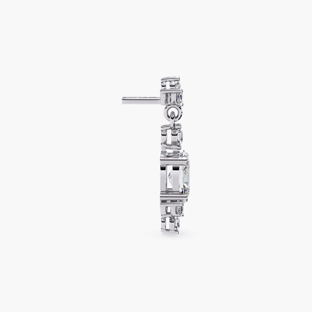 14K Gold Lab Grown Diamond Drop Earrings, 1 CTW, 17mm