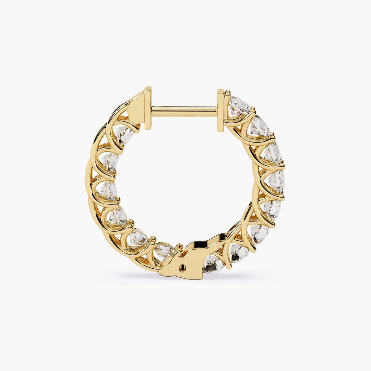 14K Gold 2 Ct Lab Grown Diamond Hoop Earrings - 19mm