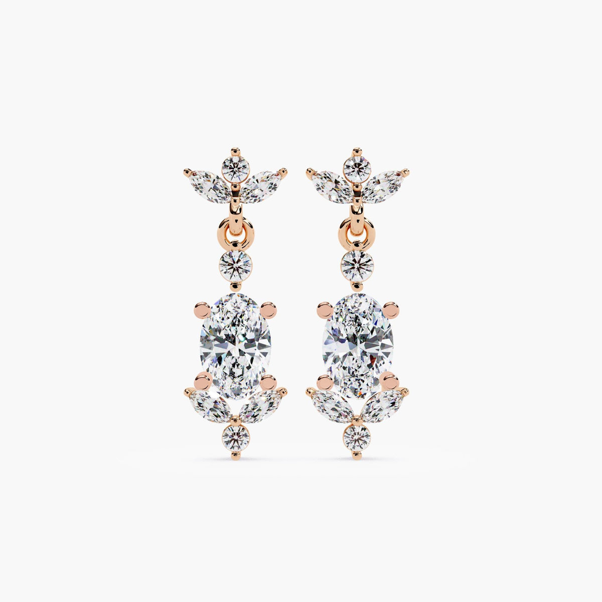 14K Gold Lab Grown Diamond Drop Earrings, 1 CTW, 17mm