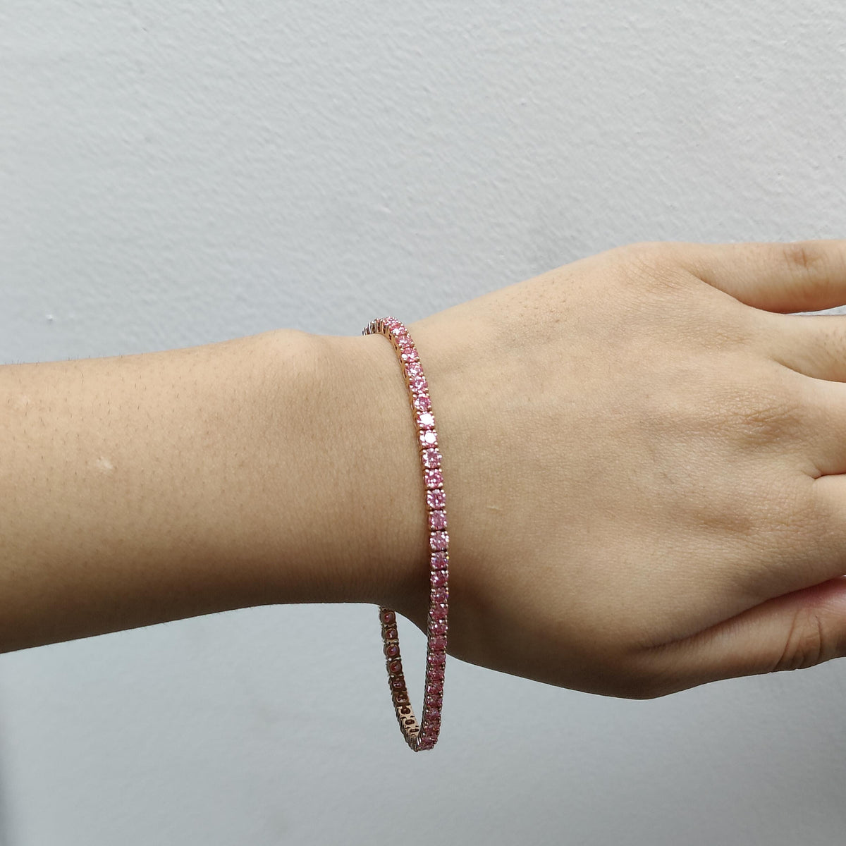 5 Ctw Lab Grown Pink Diamond Tennis Bracelet