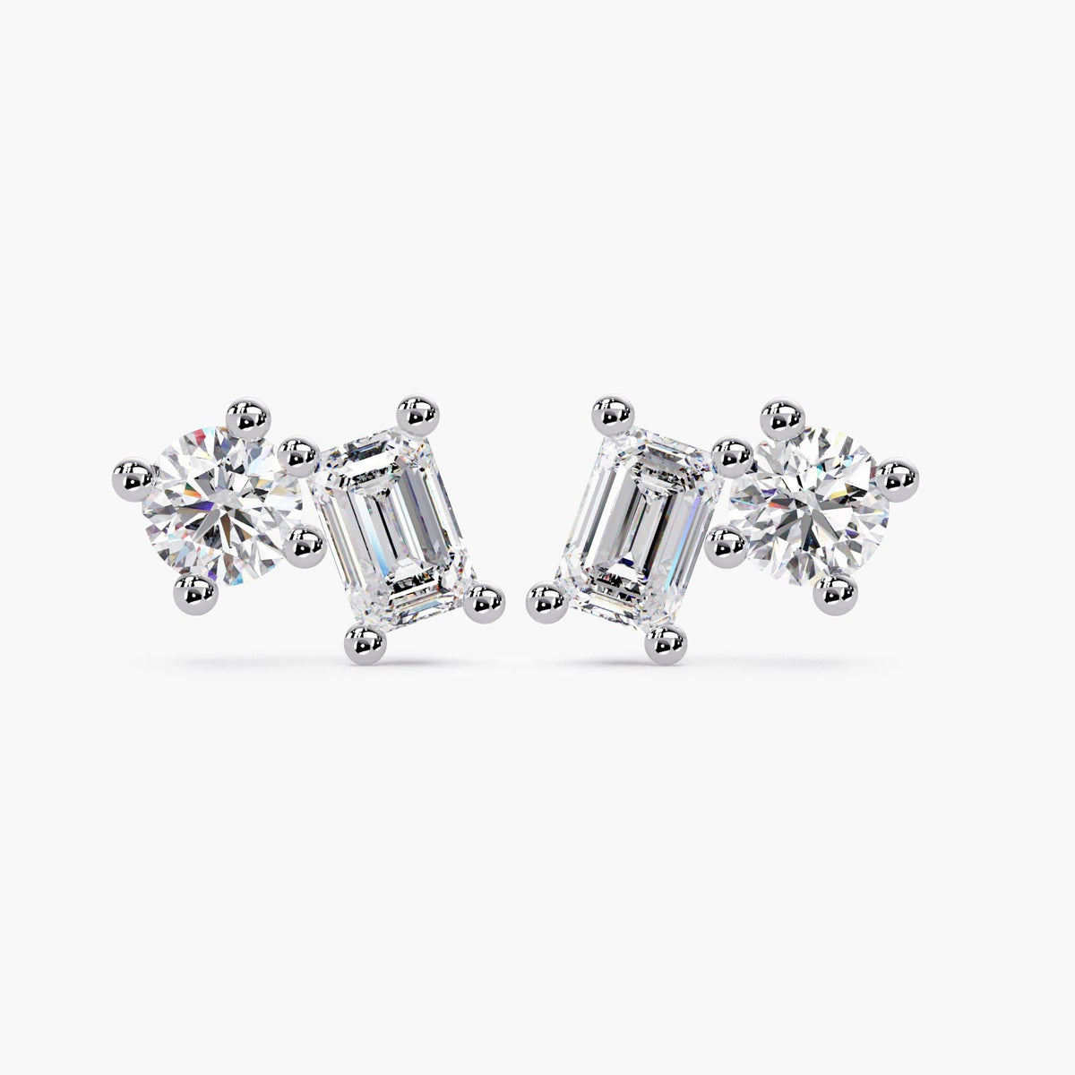 Lab Grown Diamond Earrings Cluster, Lab Diamond 14K Gold Stud Earrings, Multidiamond Stud Earrings, Mini Diamond Studs Cluster