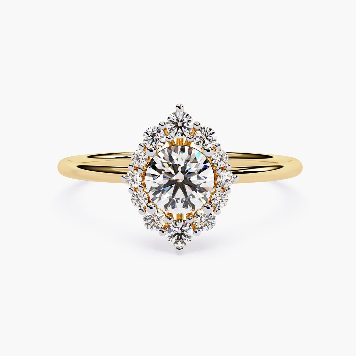 14K Gold Round Natural Diamond Solitaire Engagement Ring, 0.60 CTW