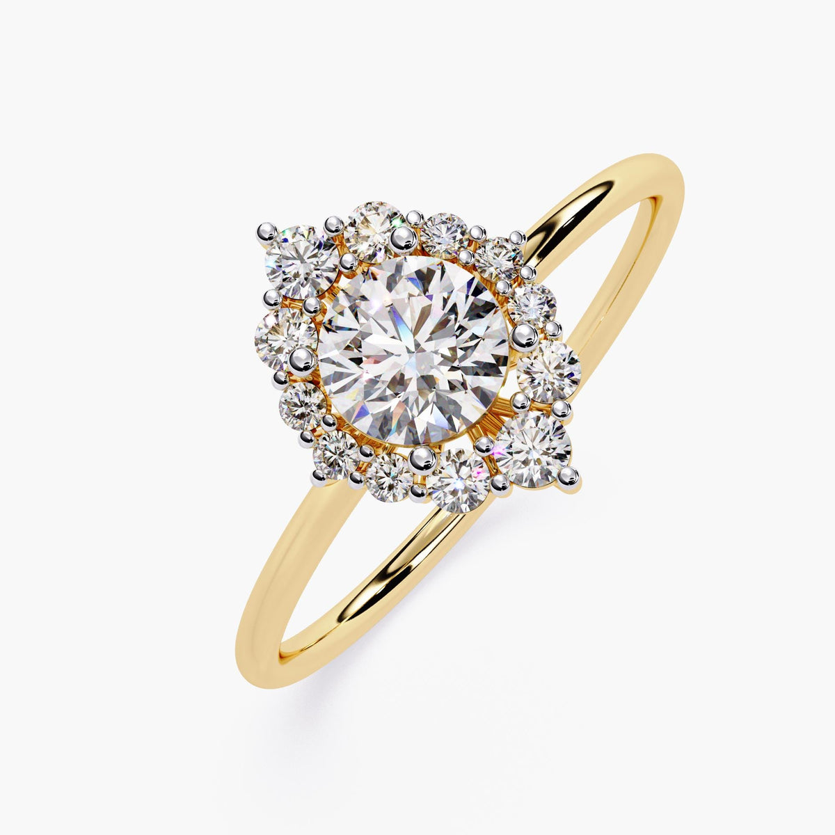 14K Gold Round Natural Diamond Solitaire Engagement Ring, 0.60 CTW