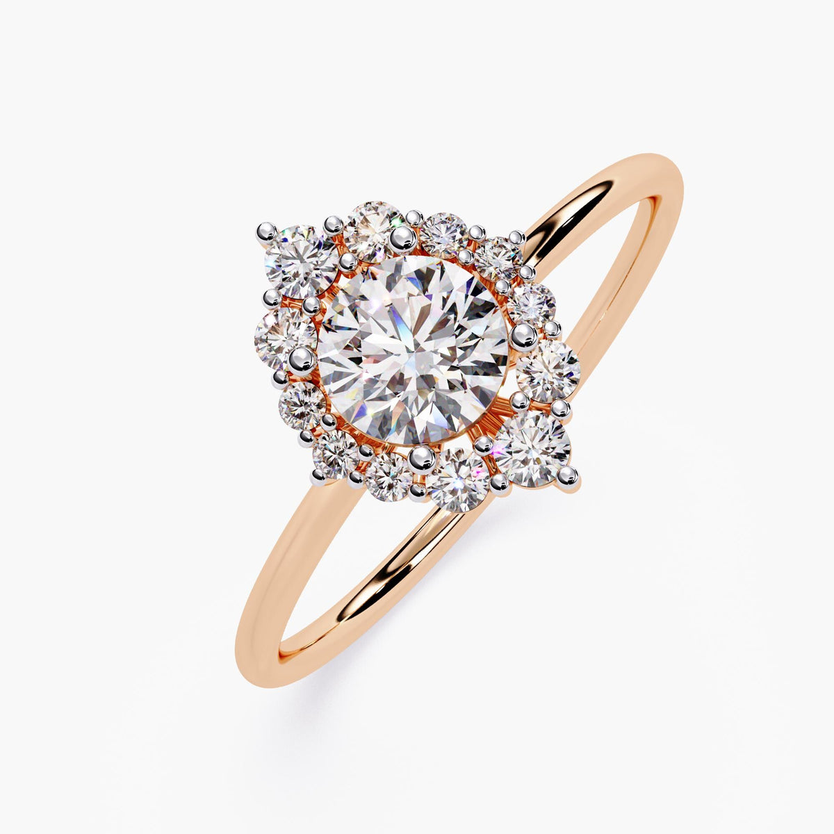 Round Diamond Engagement Ring | Gold Solitaire Wedding Band | Dainty Promise Ring for Her | Unique Anniversary Gift | Fine Jewelry for Women