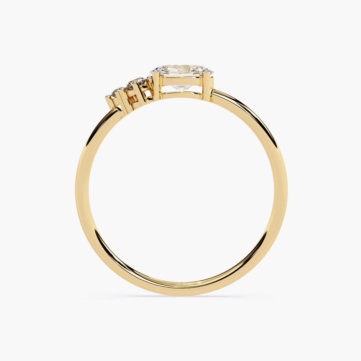 Engagement Gold Ring, 14K Gold Ring, Dainty Diamond Ring, 14K Solid Gold East West Oval Cut Cluster Ring, Promise Ring, Mothers Day Sale