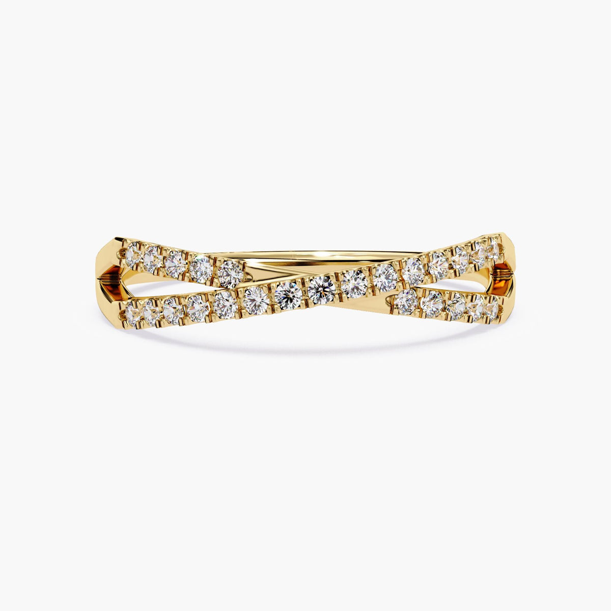 14k Gold Criss Cross Diamond Ring, Dainty Pave Diamond Ring, Criss Cross Ring For Women Minimalist Gold Ring Stack Wedding Band Gift for Her