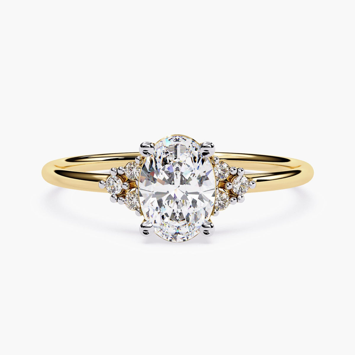 Vintage Oval Diamond Engagement Ring | Delicate Oval Diamond Ring | Unique Rose Gold Wedding Ring | Cluster Dainty Promise Ring for Women