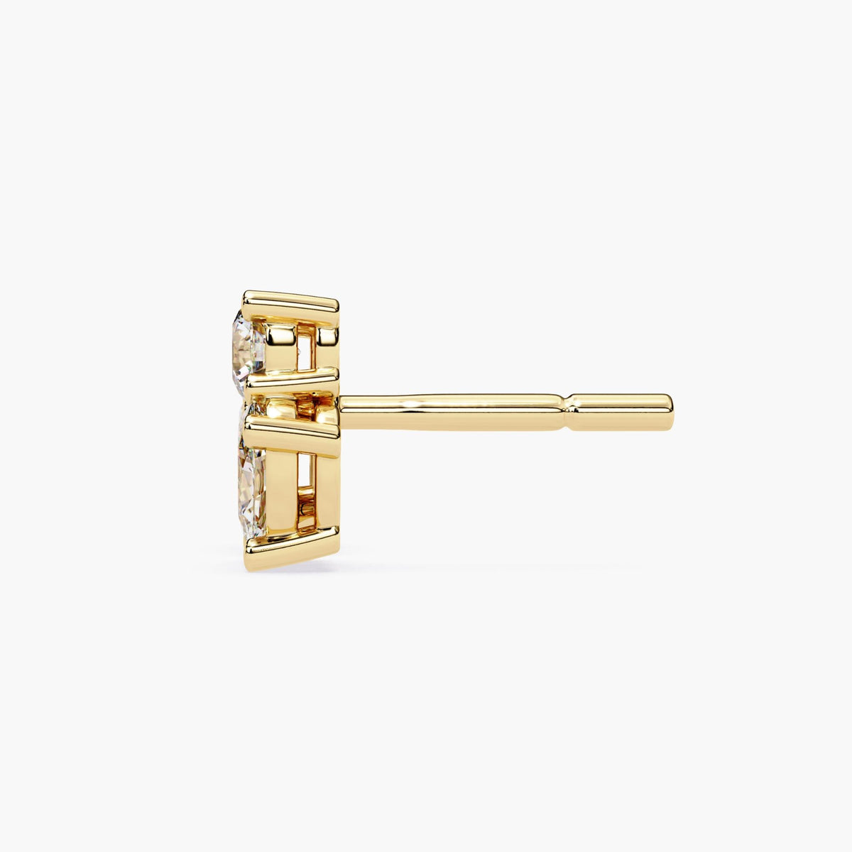 14K Gold Multi-Cut Lab Grown Diamond Stud Earrings, 1.05 CTW