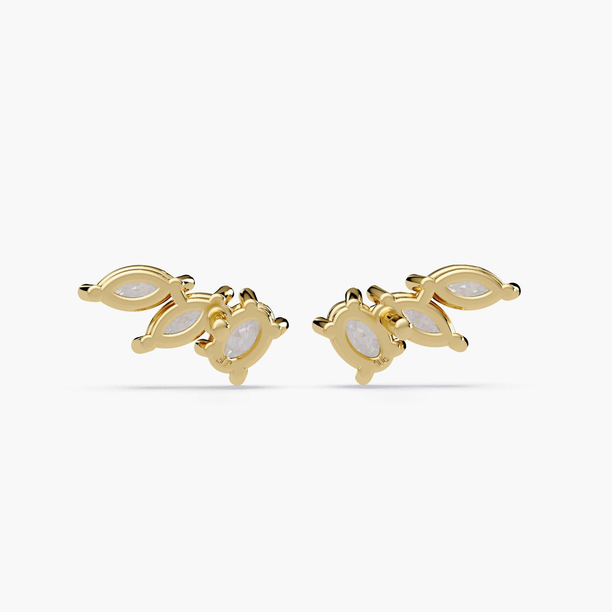 14K Gold Lab Grown Diamond Ear Climber Earrings, 1.00 CTW, Pushback