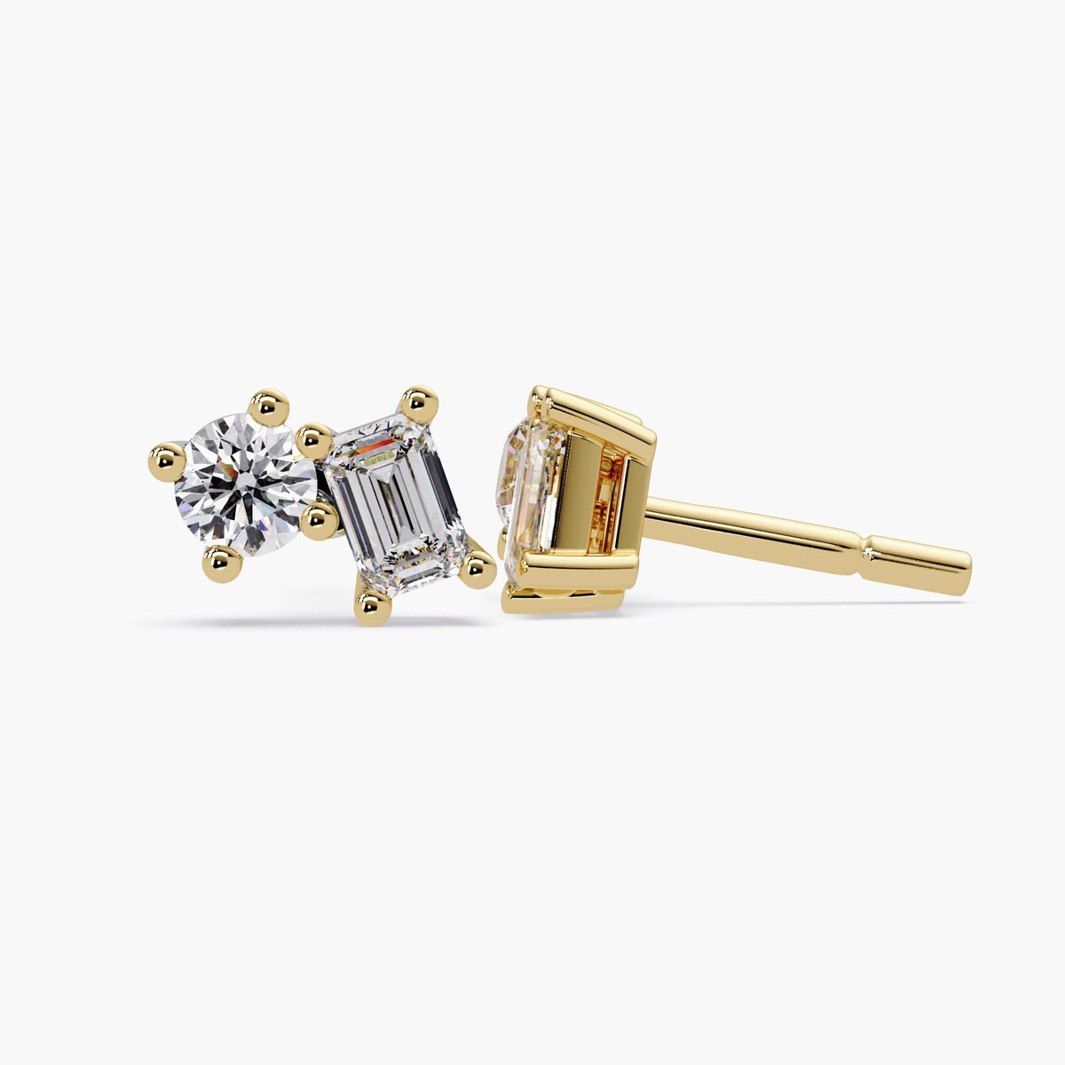 Lab Grown Diamond Earrings Cluster, Lab Diamond 14K Gold Stud Earrings, Multidiamond Stud Earrings, Mini Diamond Studs Cluster