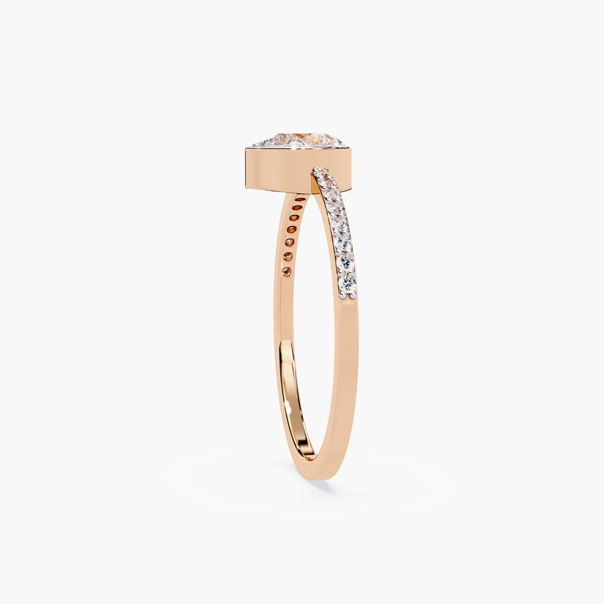 Dainty 14k Gold Pear Diamond Engagement Ring: Bezel Setting, 0.40 CTW