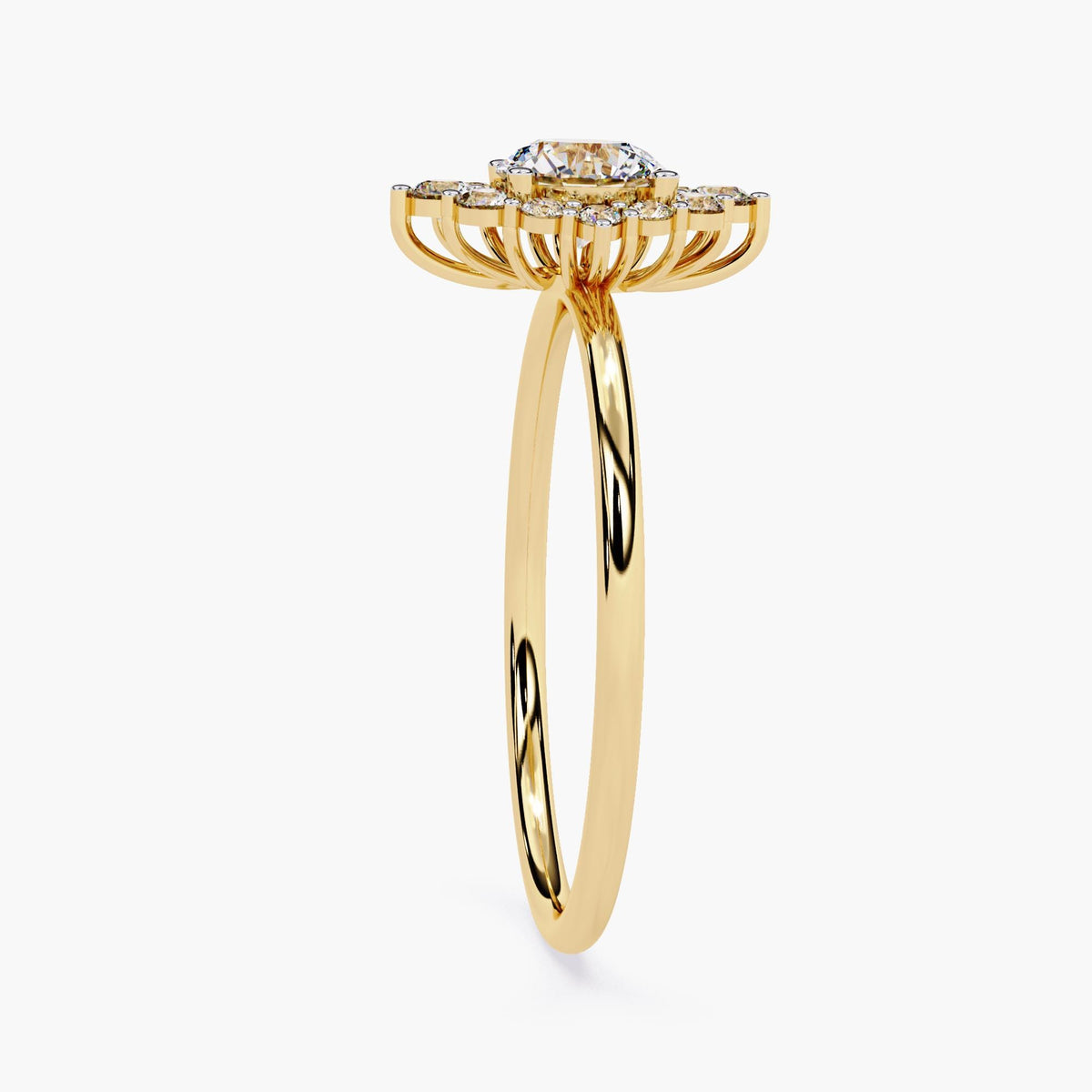 Round Diamond Engagement Ring | Gold Solitaire Wedding Band | Dainty Promise Ring for Her | Unique Anniversary Gift | Fine Jewelry for Women