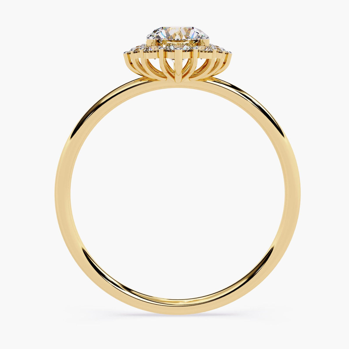 14K Gold Round Natural Diamond Solitaire Engagement Ring, 0.60 CTW