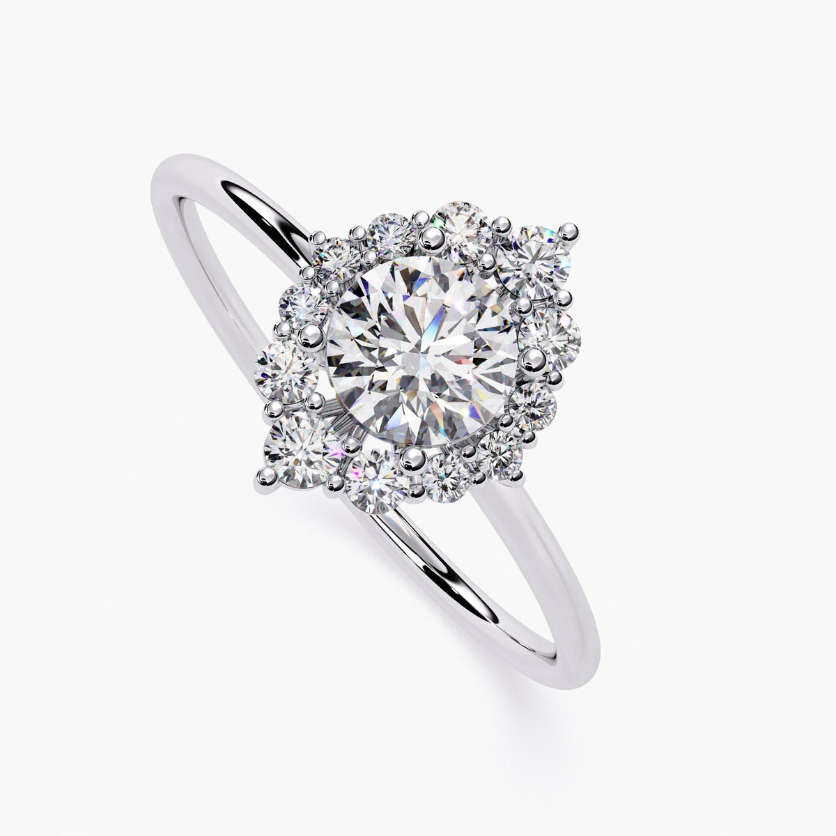 14K Gold Round Natural Diamond Solitaire Engagement Ring, 0.60 CTW