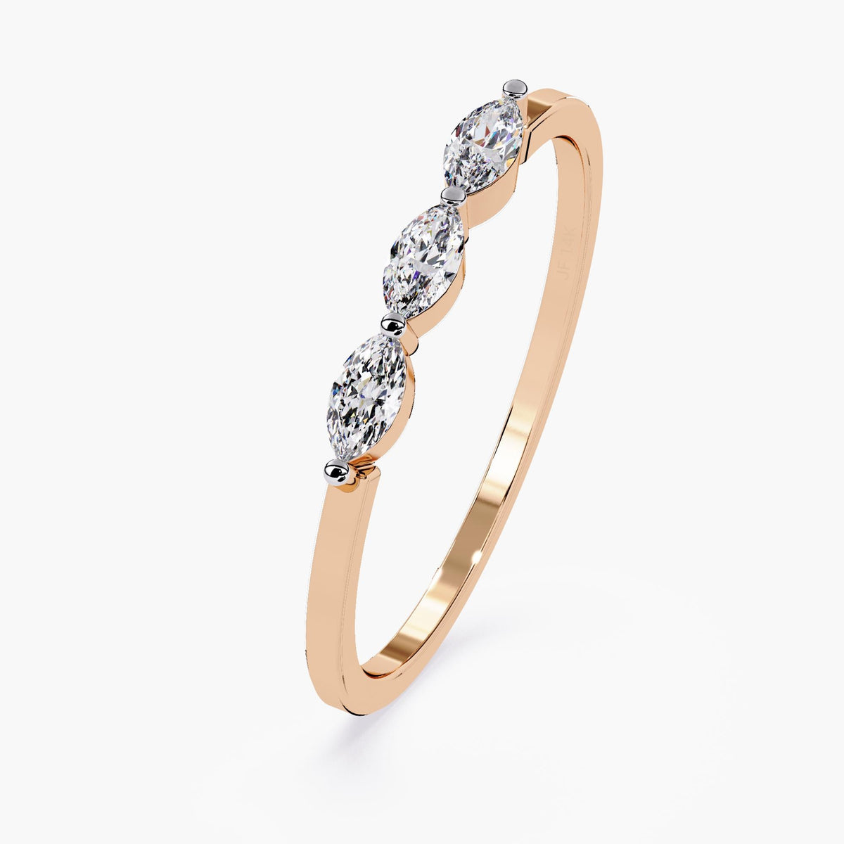 Lab Grown Diamond Ring Three Stone Design Marquise Cut Collection Premium Gold Setting Bridal Jewelry Set Modern Wedding Band Construction Classic Engagement Ring Beautiful Stackable Design Perfect Wedding Gift Dainty Ring Essential