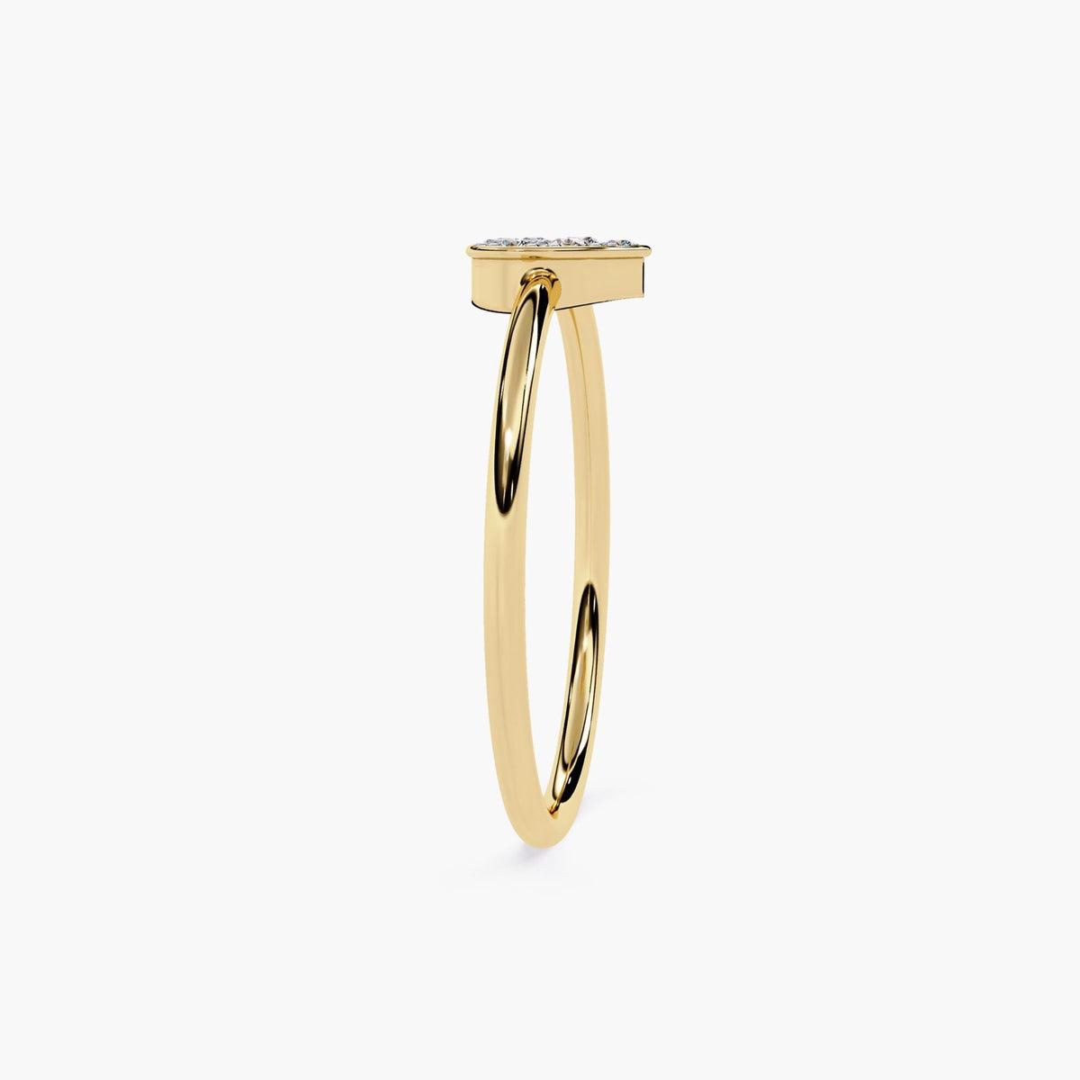 14k Pave Diamond Heart Ring, Solid Gold Heart Ring, Micro Pave Diamond Ring, Mini Heart Ring, Dainty Heart Ring, Gift for Daughter and Mom