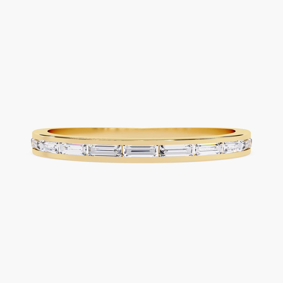 14K Gold Baguette Lab Diamond Band: Half Eternity Ring (0.22 ctw)