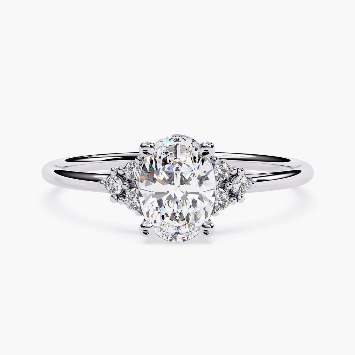 Vintage Oval Diamond Engagement Ring | Delicate Oval Diamond Ring | Unique Rose Gold Wedding Ring | Cluster Dainty Promise Ring for Women