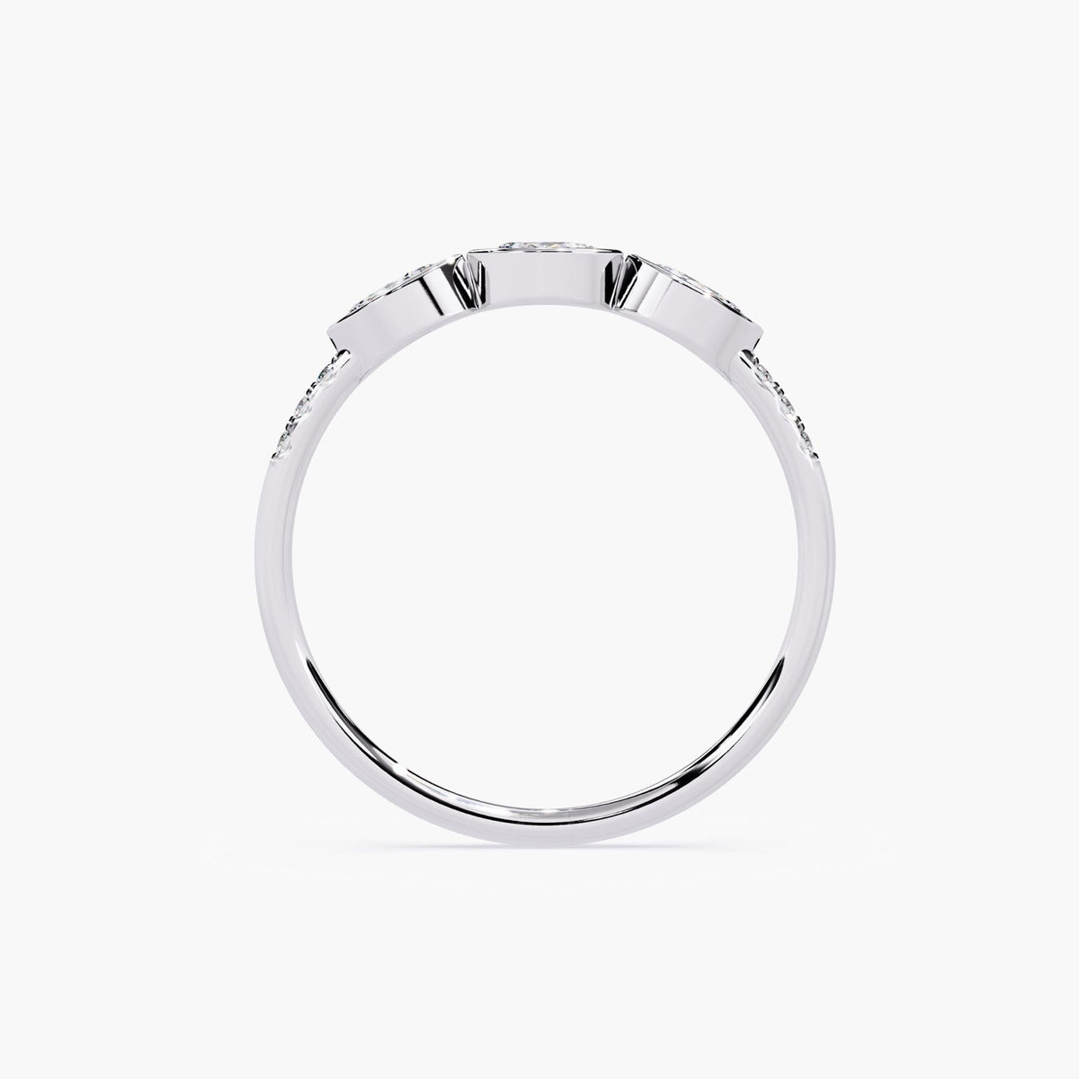 Marquise Wedding Ring, Round Cut Lab Grown Wedding Band, Minimalist Diamond Ring, 14K Solid Gold, Lab Grown Diamond Ring, 3 stone ring