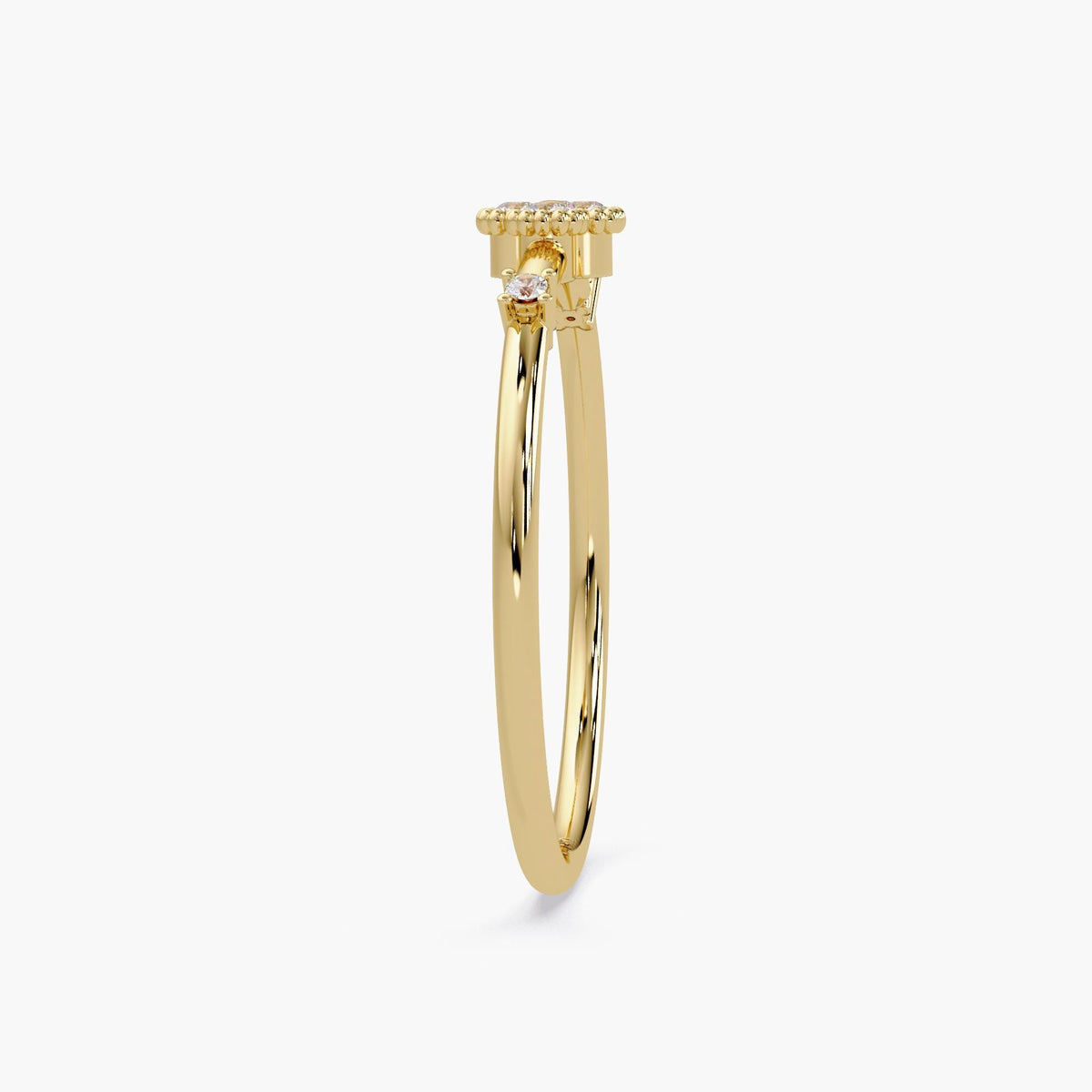 4 Leaf Clover Diamond Ring in 14K Gold, Dainty Cluster Flower Ring, Minimalist Stacking Real Diamond Ring, April Birthstone Gift for Her