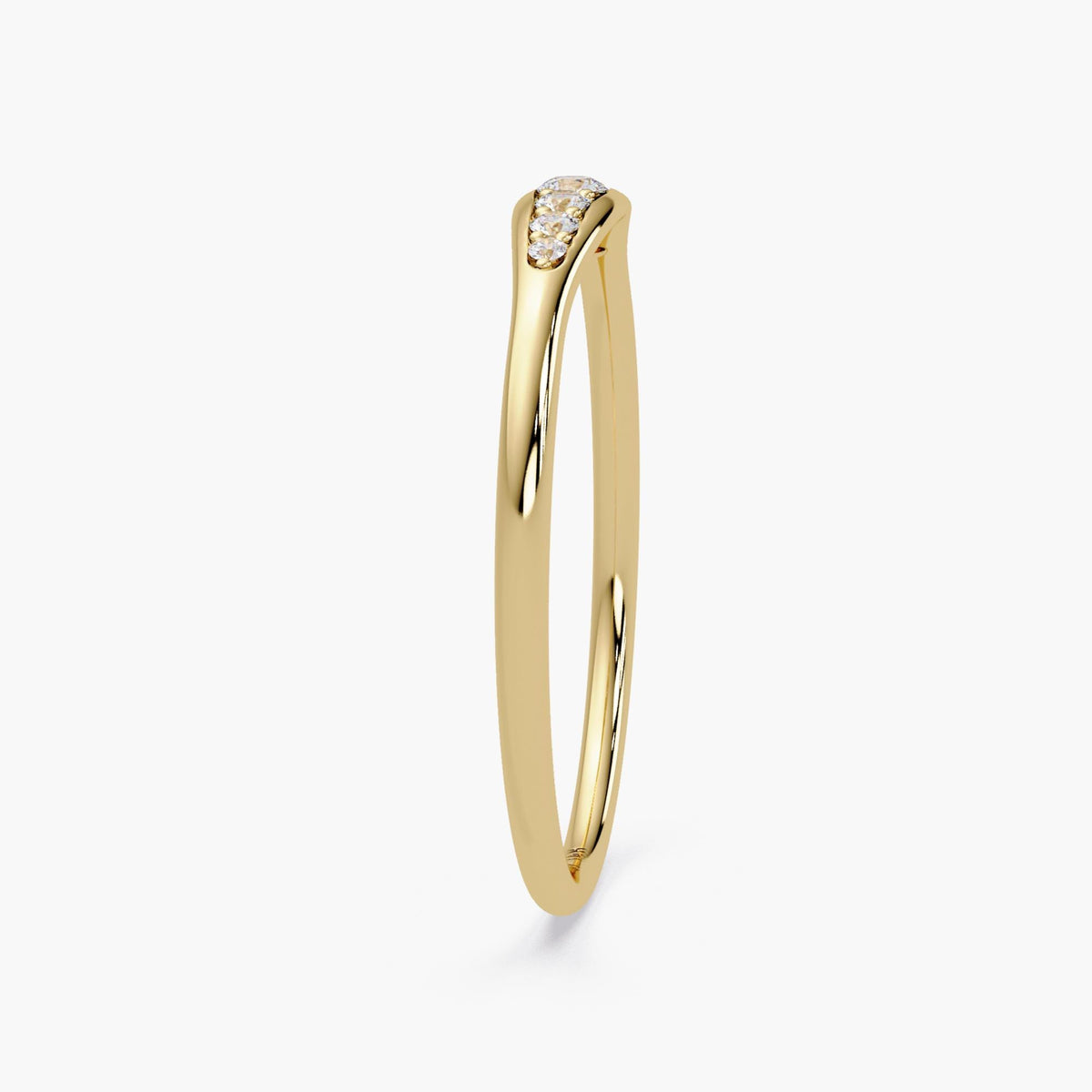 14K Gold Graduated Diamond Ring, Tapered Round Cut Band, Minimalist Stacking Ring, Graduation Gift for Her