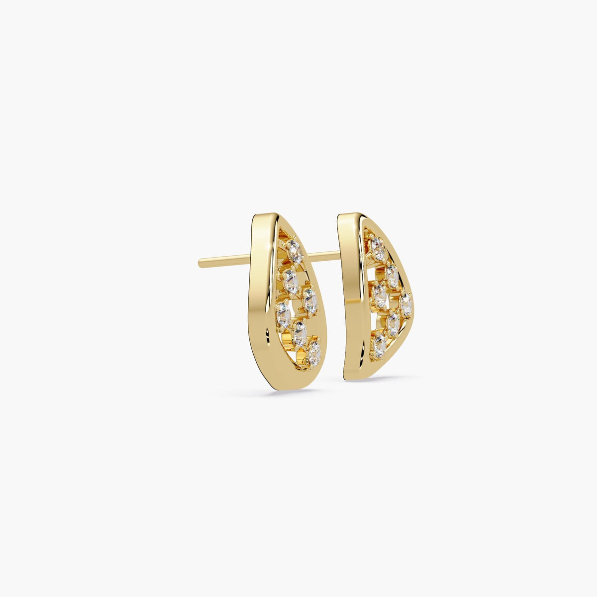 14K Gold Diamond Triangle Stud Earrings: Minimalist Geometric Jewelry