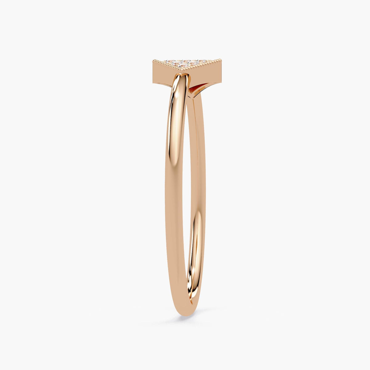 Minimalist geometric promise ring styled as everyday jewelry.