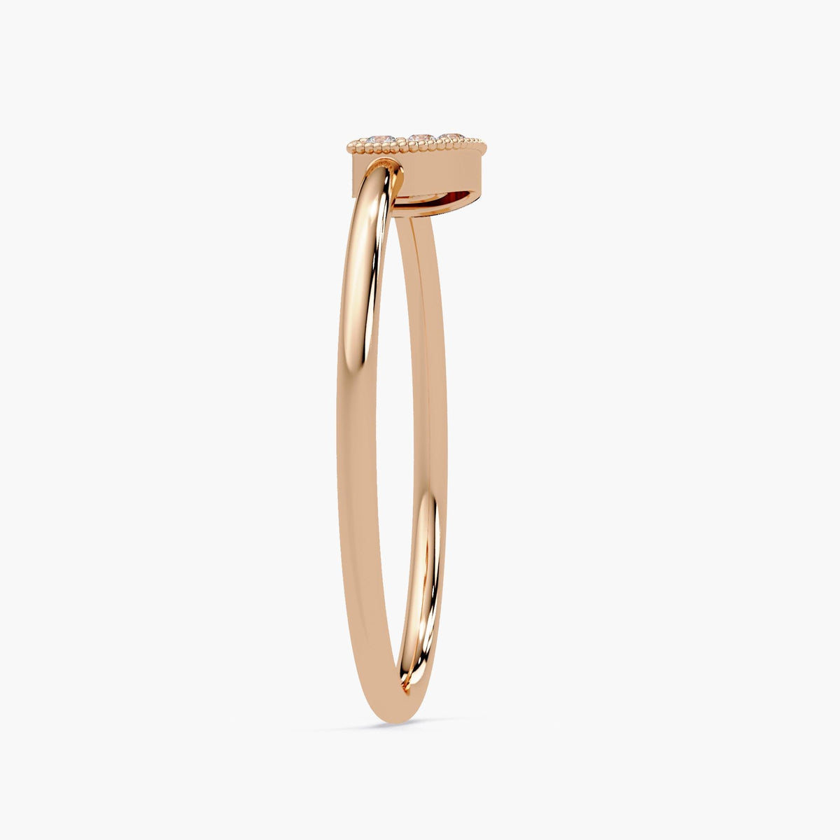 14k Gold Horseshoe Diamond Ring: Lucky Pavé Band Stacking Ring, U Ring