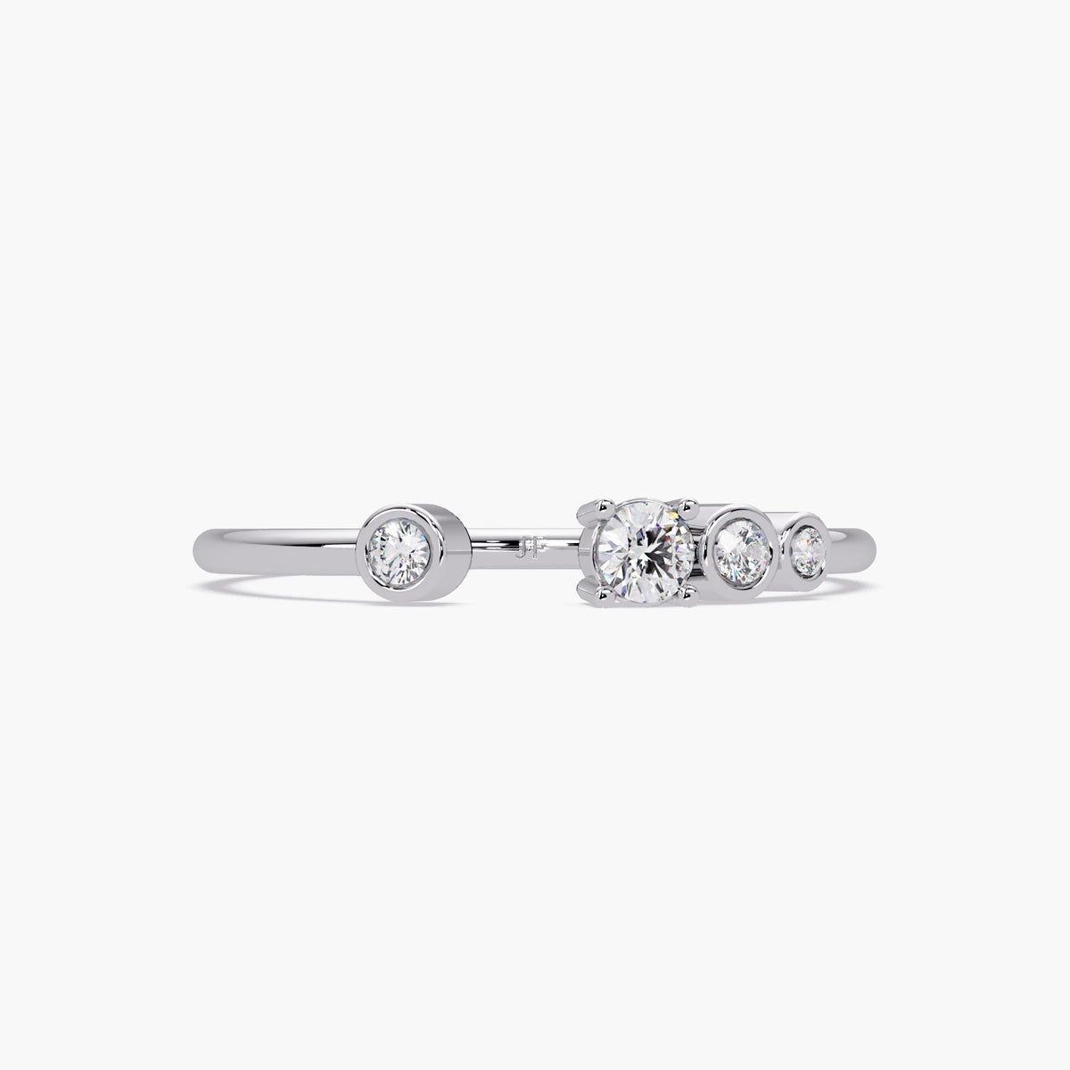 Romantic anniversary jewelry in 14k white solid gold and natural diamond.