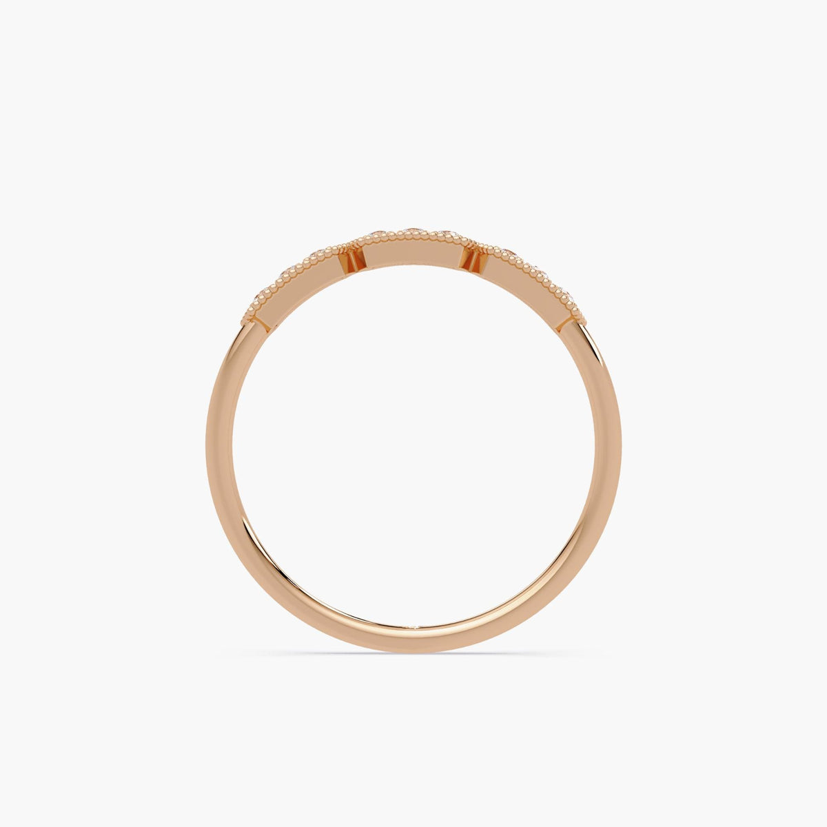 14k rose gold Delicate anniversary band with petite diamonds
